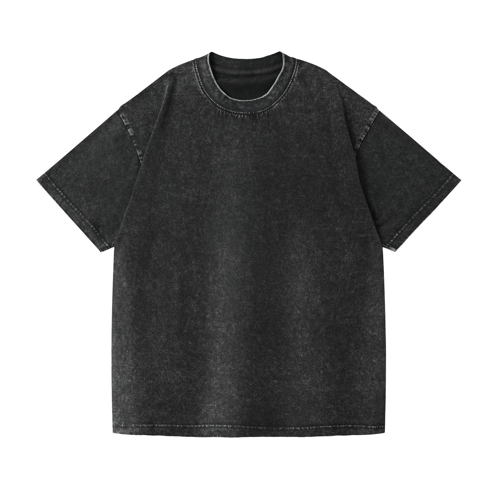 Men's oversized acid wash T-shirt - Washed Black