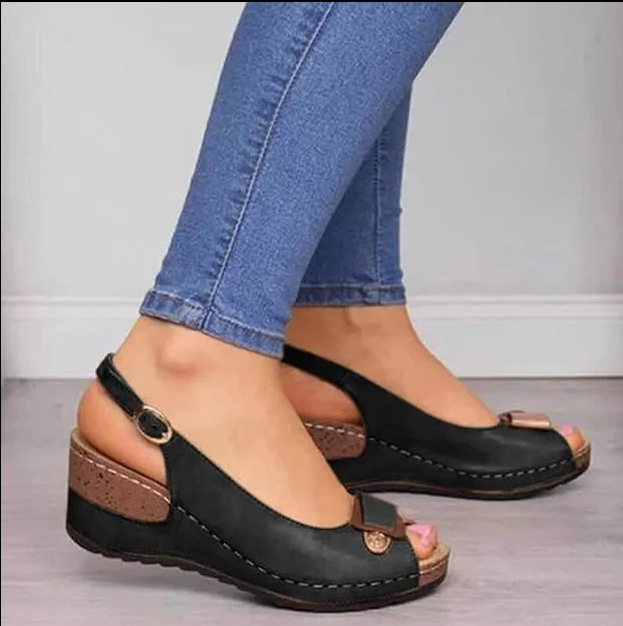 Orthopedic 🔥 Promotion « dernier jour » : 50 % de RÉDUCTION – 2026 nouvelles sandales en cuir pour femme, confortables, à semelle souple et talon haut