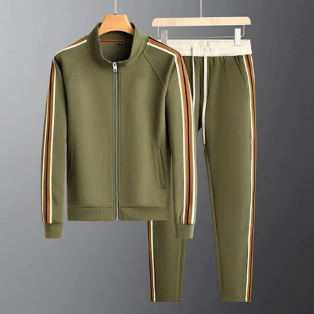 Survêtement homme deux pièces zippé — vert olive