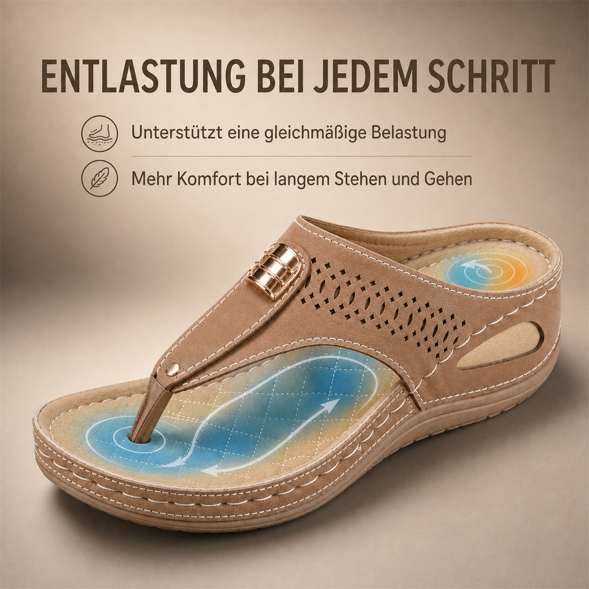Gleichm&auml;&szlig;ige Druckverteilung beim Gehen
