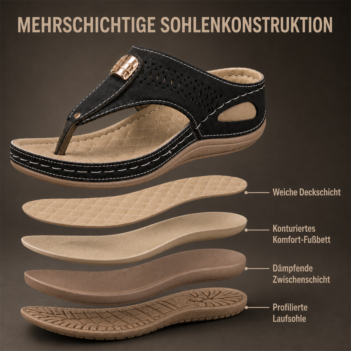 Aufbau der mehrschichtigen Sohle