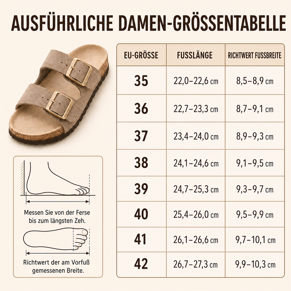 Anatomische Sandalen mit zwei verstellbaren Riemen
