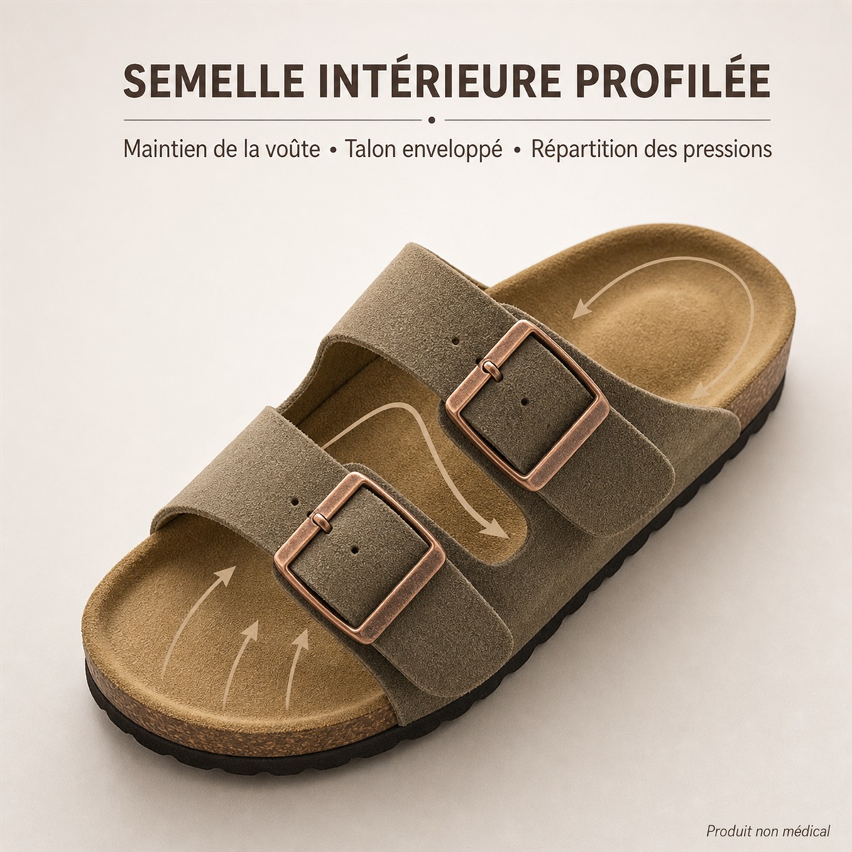 D&eacute;tail de l'assise plantaire profil&eacute;e