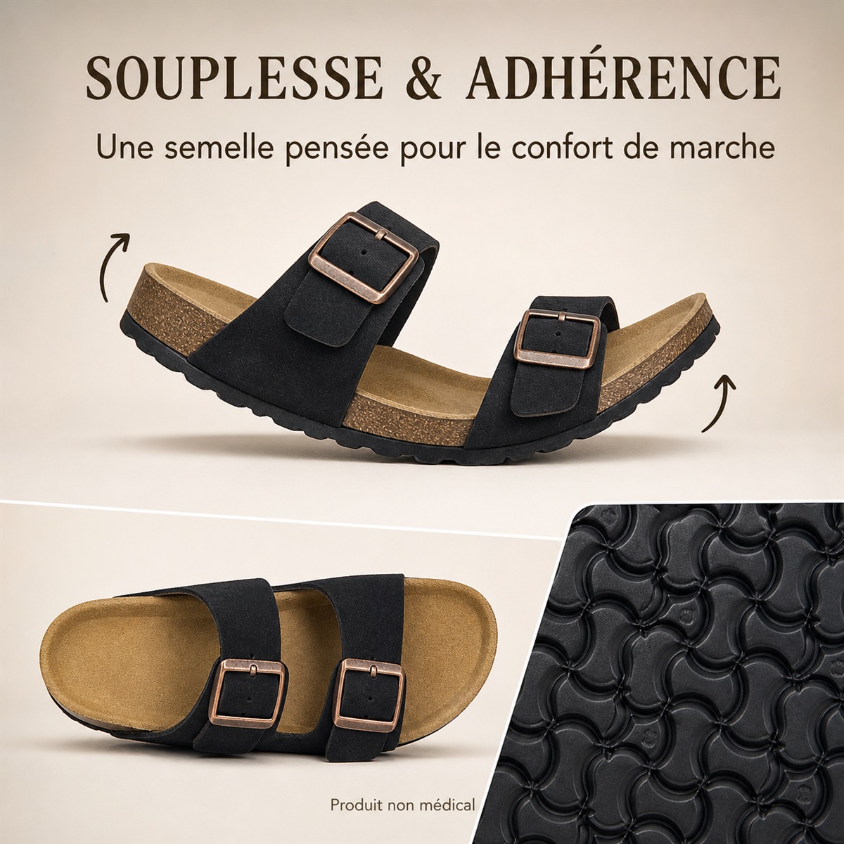 D&eacute;tail de la semelle ext&eacute;rieure textur&eacute;e