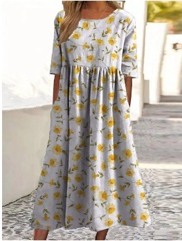 Wunderschön und bequem – ein weiches, stilvolles bedrucktes Kleid in großen Größen