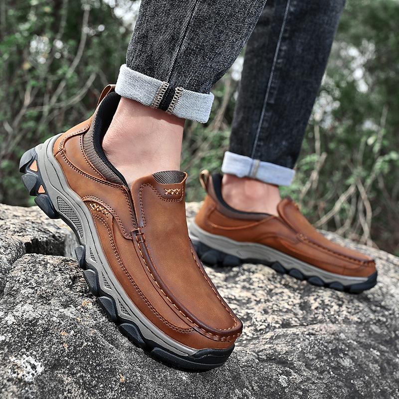 ⏰Aktion 60% Rabatt - 2026 Neue Herren Orthopädische Hands-Free Echtes Leder Slipper