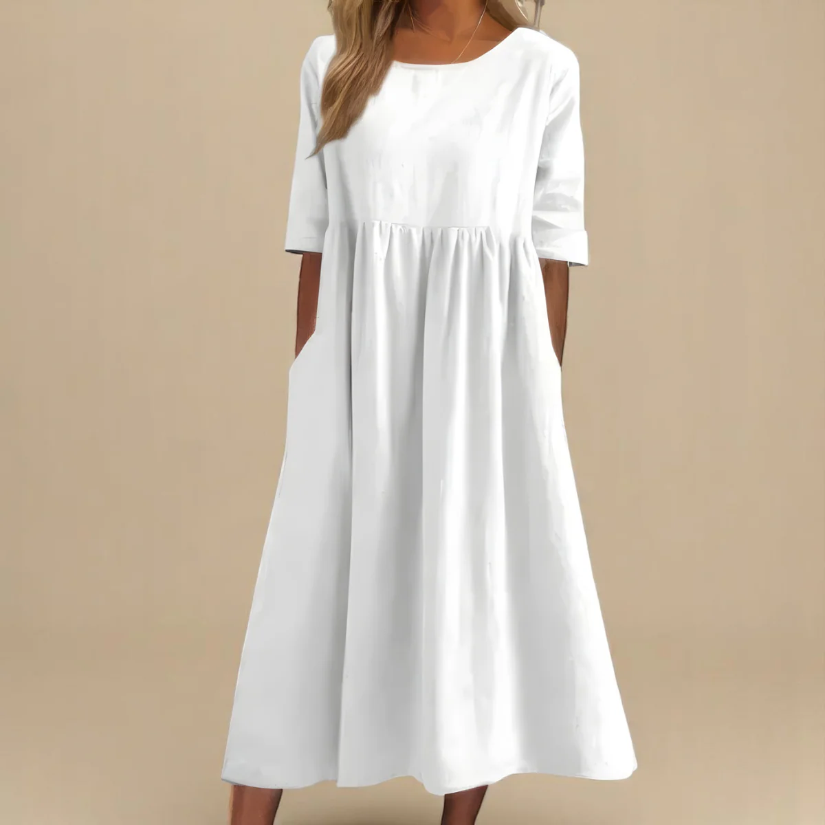 🌸 Lina™ | Luftiges Leinenkleid für zeitlose Eleganz