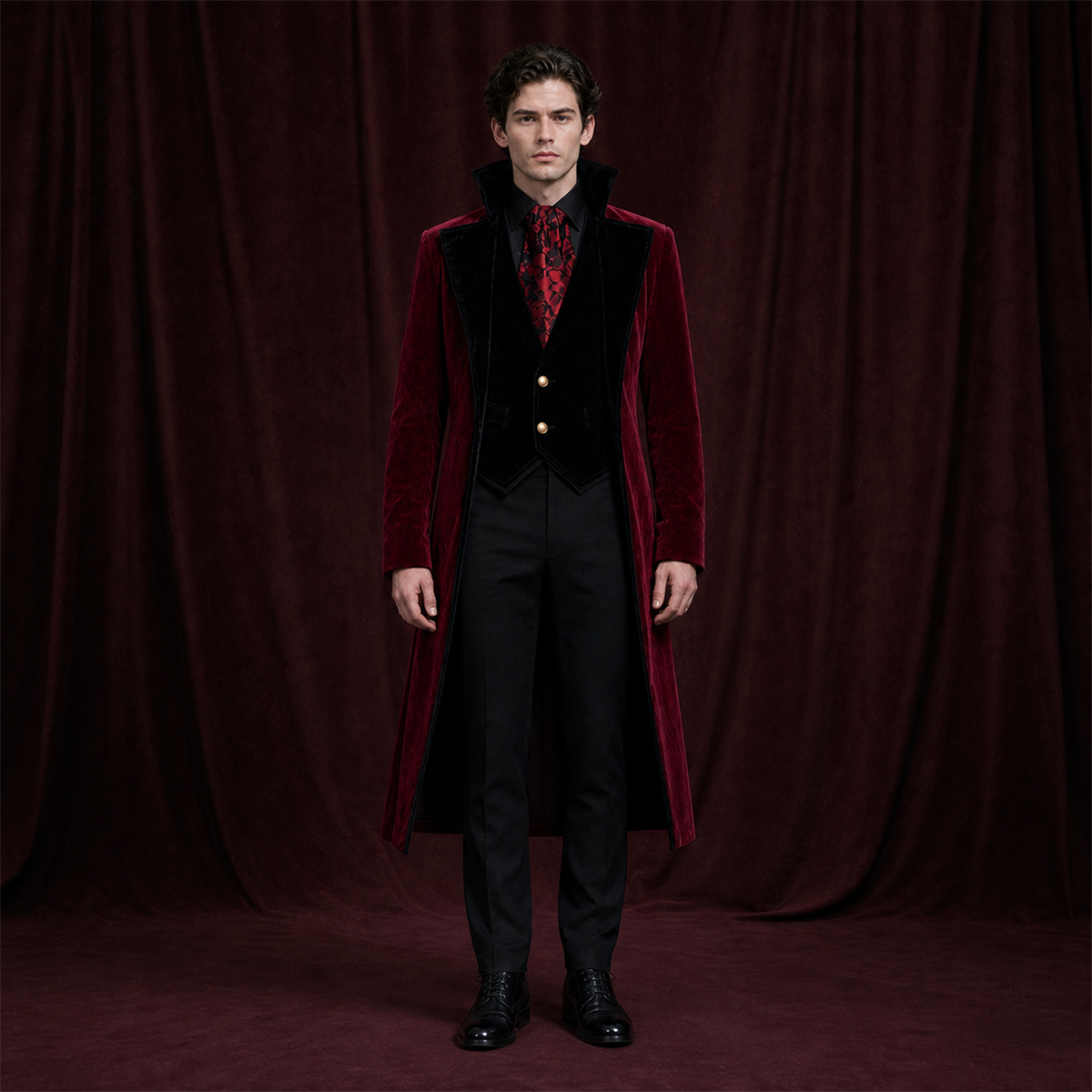✨ Élégance nocturne | Costume de vampire victorien pour homme - présentation 2