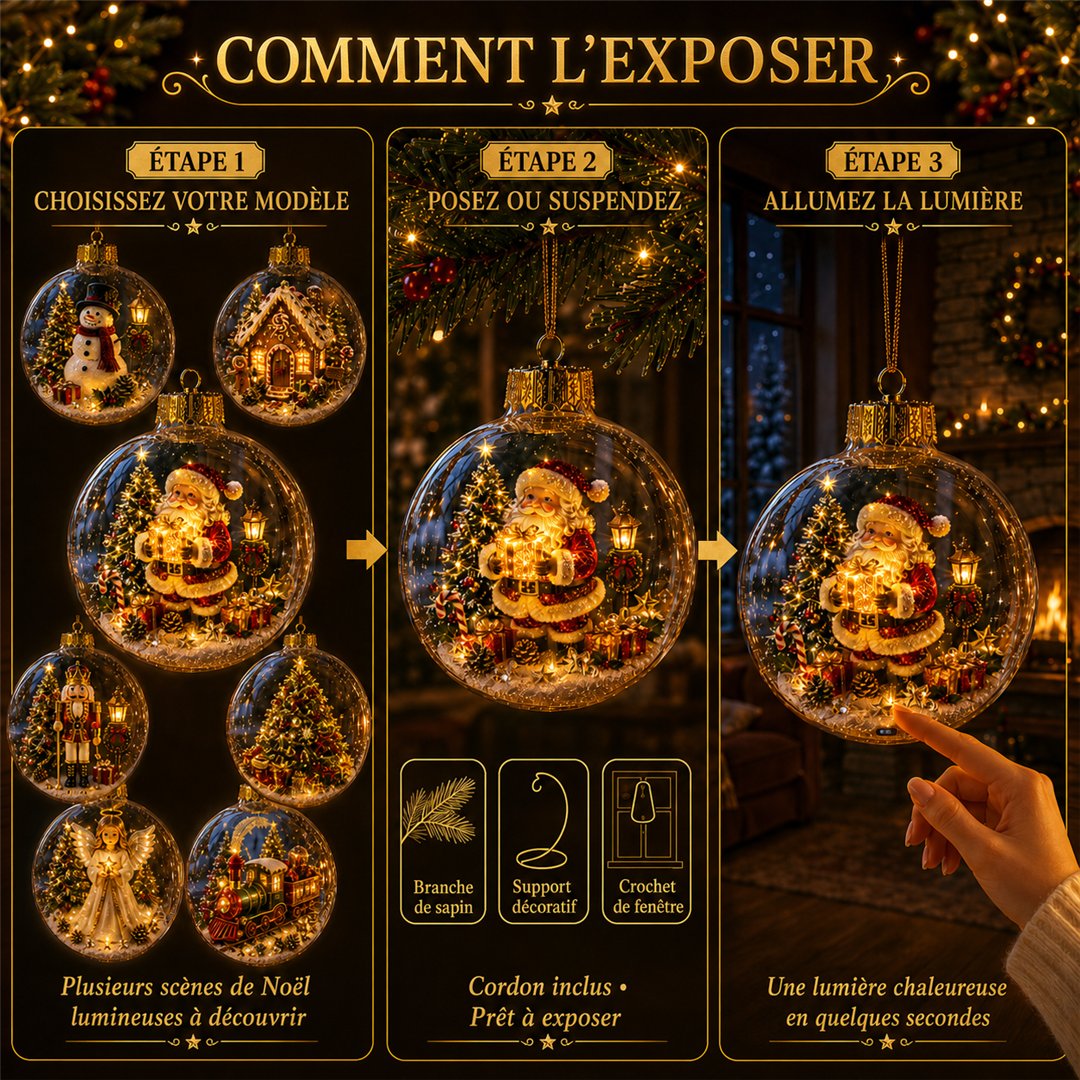Ornement diorama lumineux de Noël – vue 8