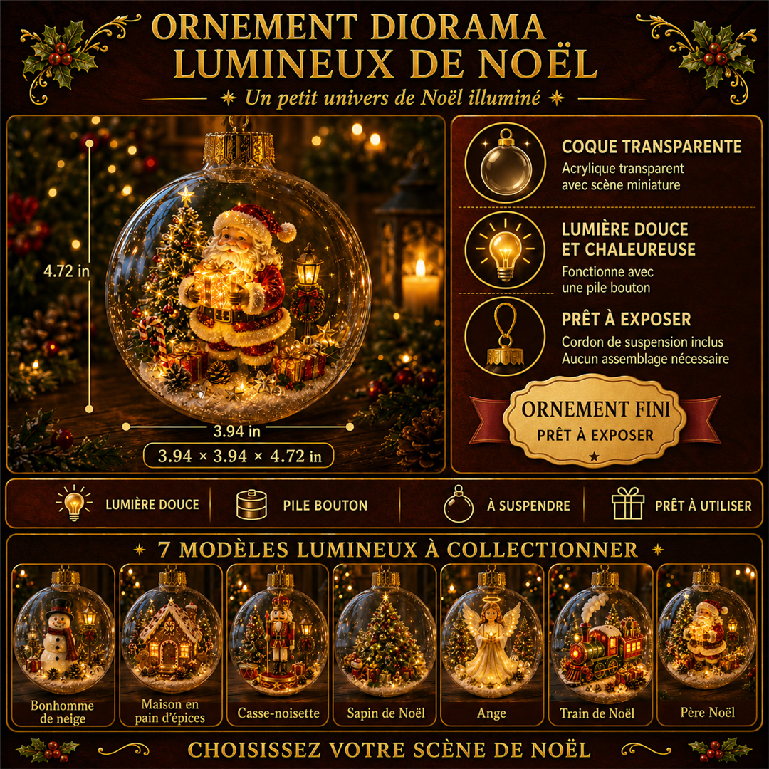 Ornement diorama lumineux de Noël – vue 9