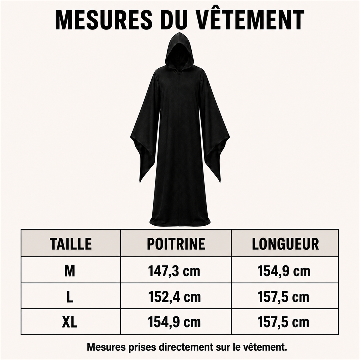 🌑 Silhouette de l’ombre | Longue robe noire de Faucheuse à capuche - présentation 9