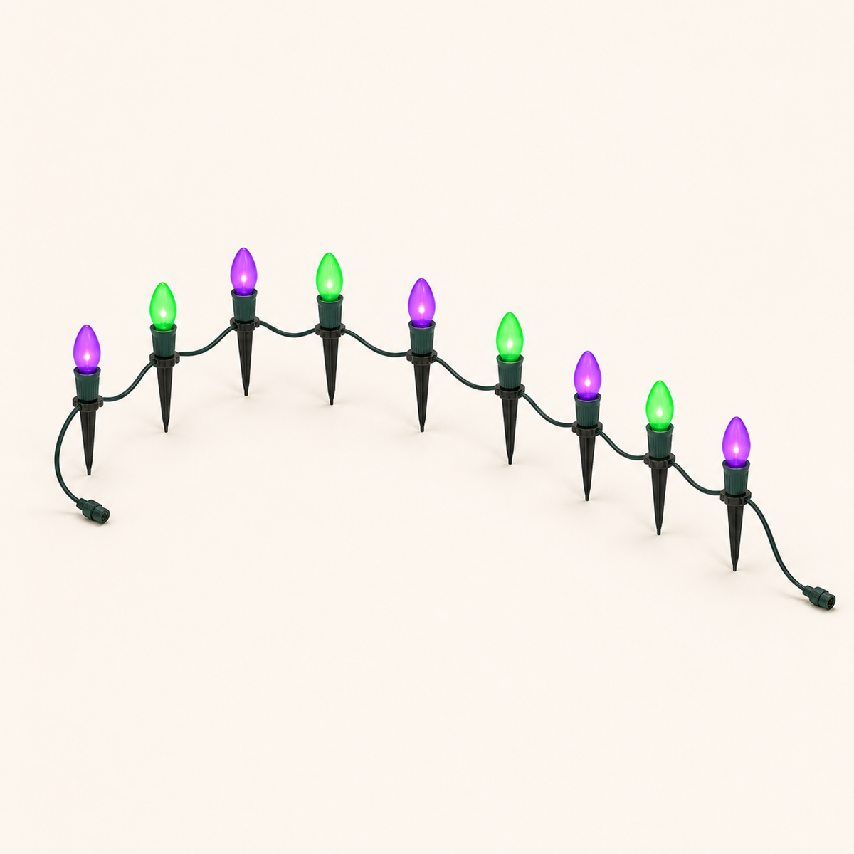 ✨ Balisez la nuit | 10 lumières LED violettes et vertes