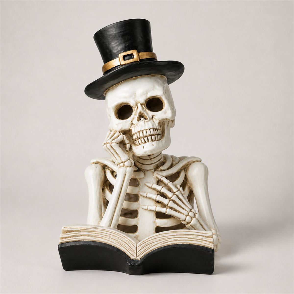 💀 Cabinet de curiosités | Squelette lecteur lumineux de 26 cm
