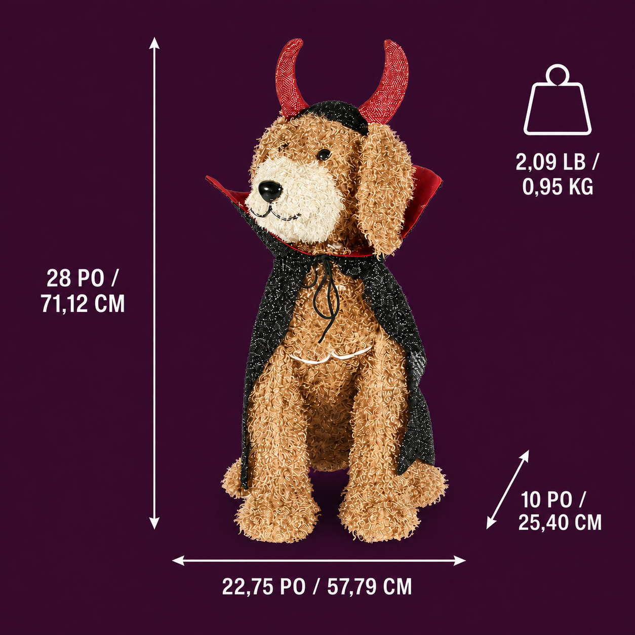 🐾 Chien Doodle lumineux diabolique de 71 cm