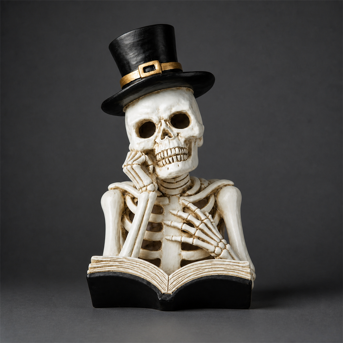 💀 Cabinet de curiosités | Squelette lecteur lumineux de 26 cm