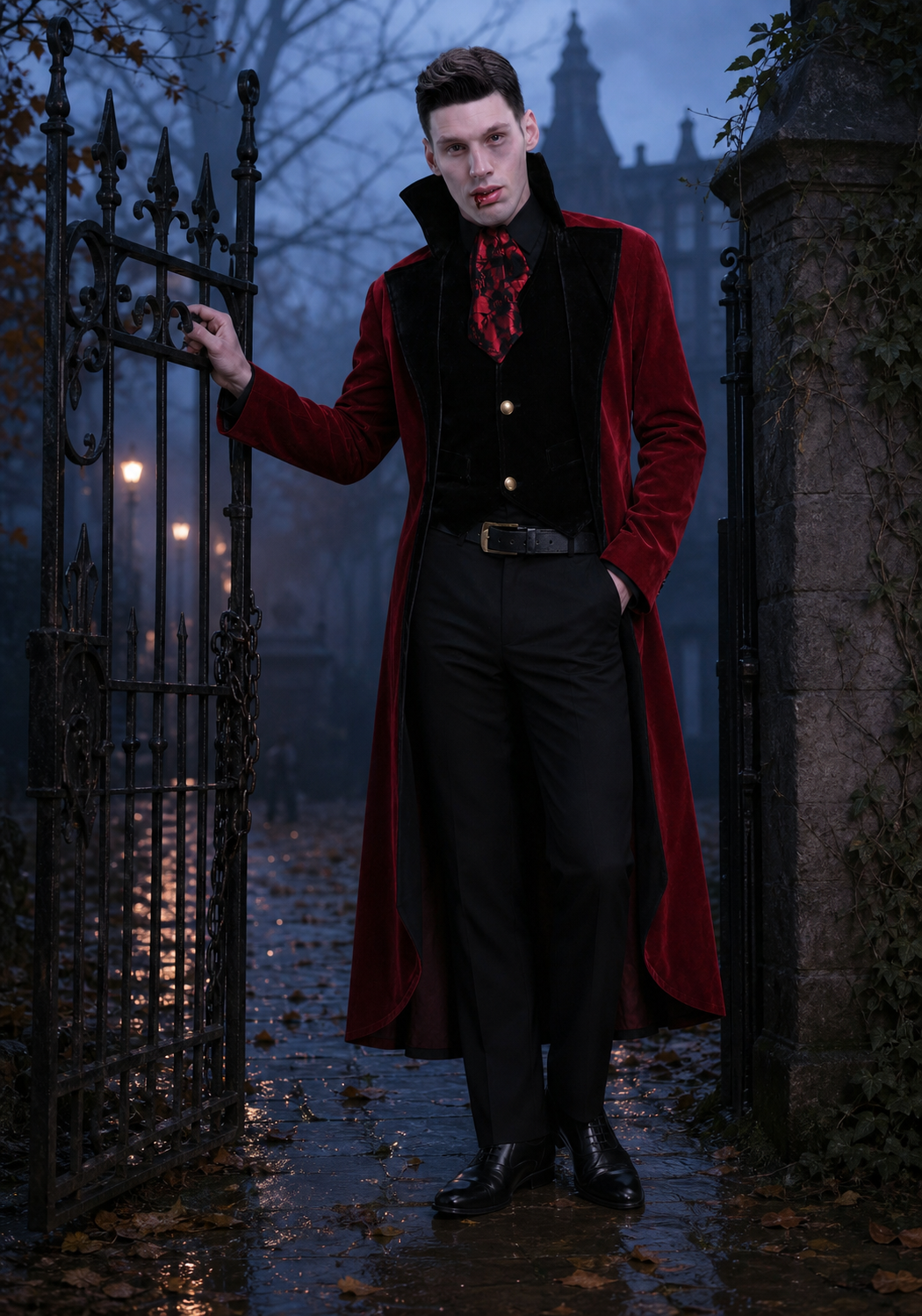 ✨ Élégance nocturne | Costume de vampire victorien pour homme