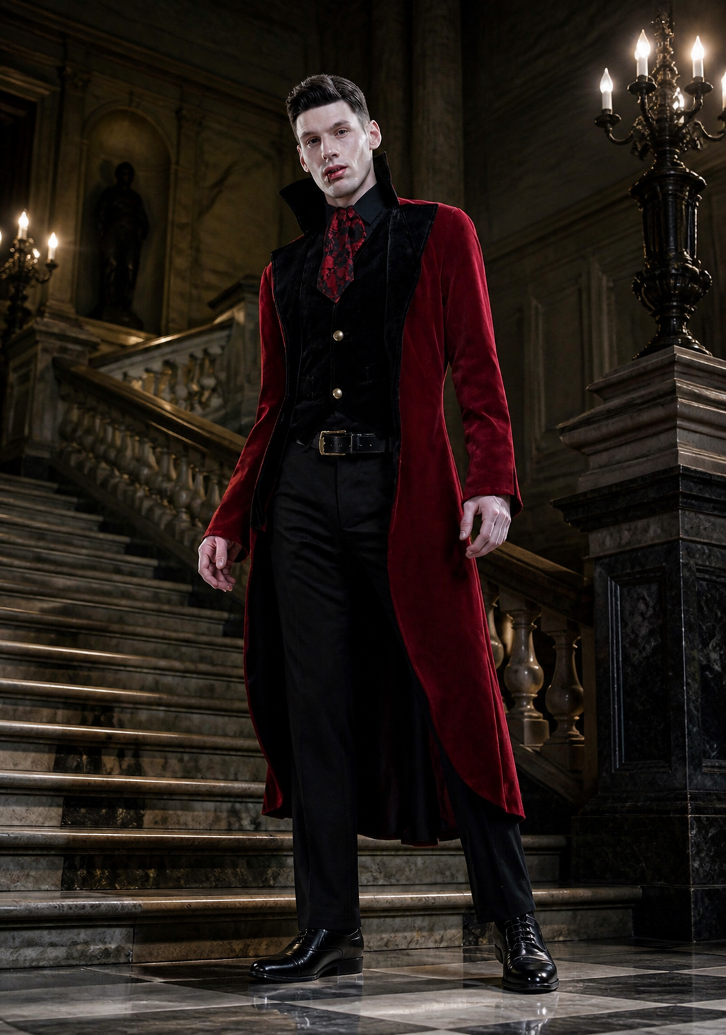 ✨ Élégance nocturne | Costume de vampire victorien pour homme