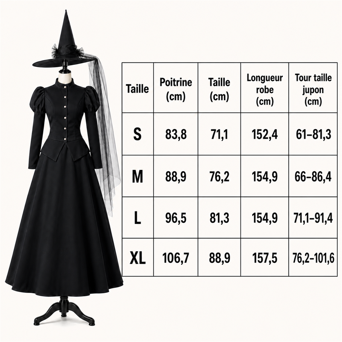 Spécial Halloween à l'heure des sorcières – Costume classique de sorcière noire pour femme