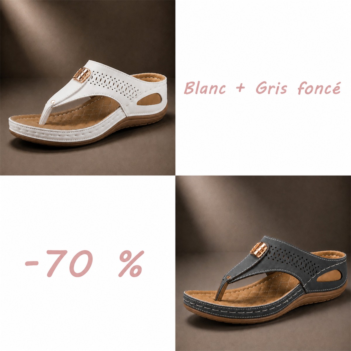 Sandales confort respirantes pour femme à brides réglables