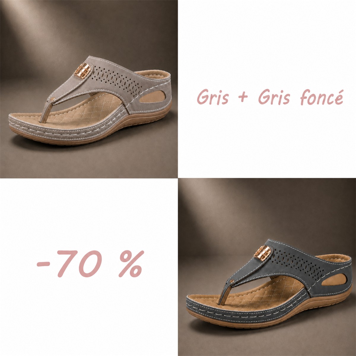 Sandales confort respirantes pour femme à brides réglables