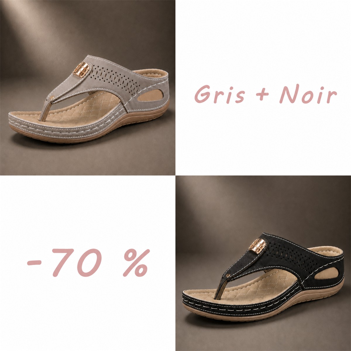 Sandales confort respirantes pour femme à brides réglables