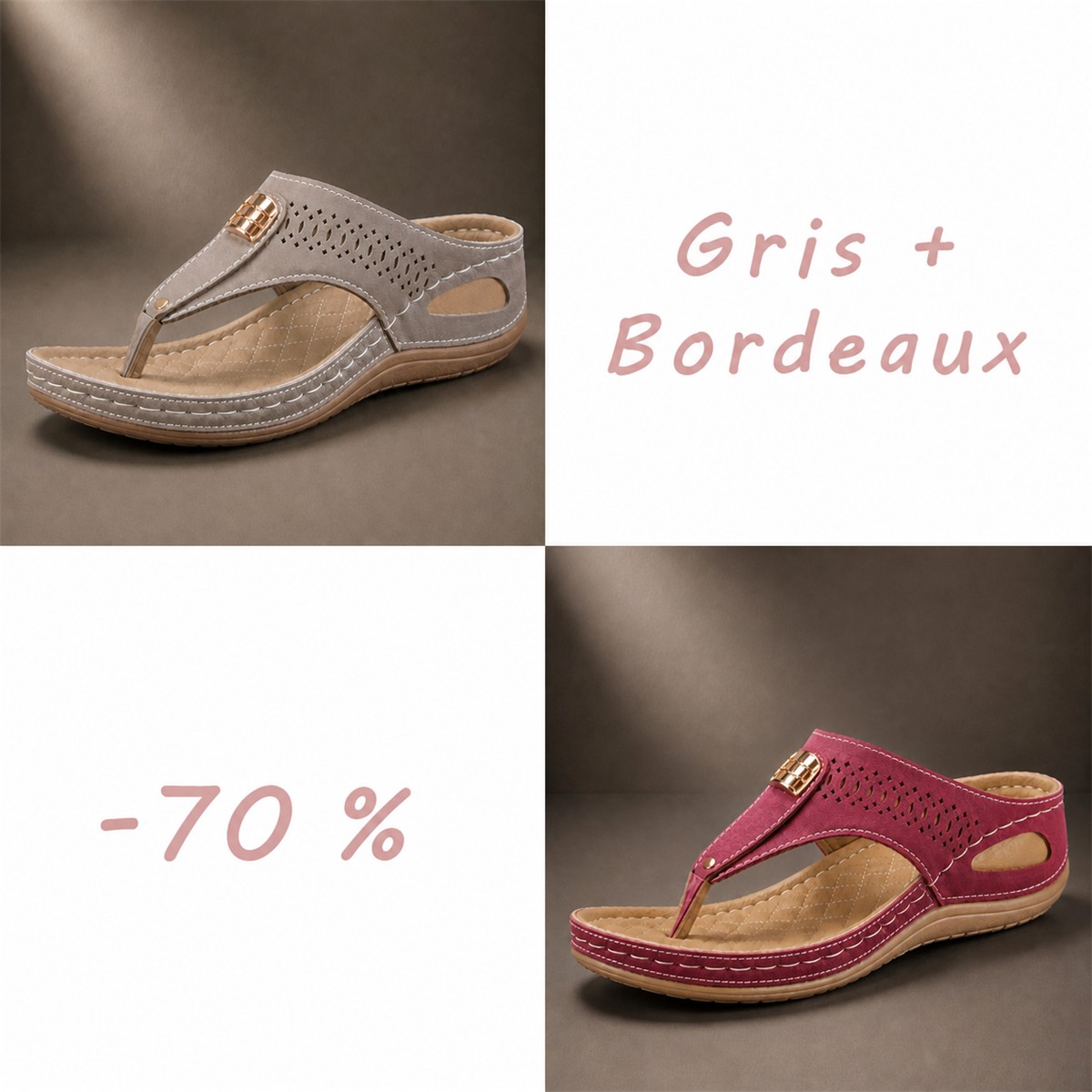 Sandales confort respirantes pour femme à brides réglables