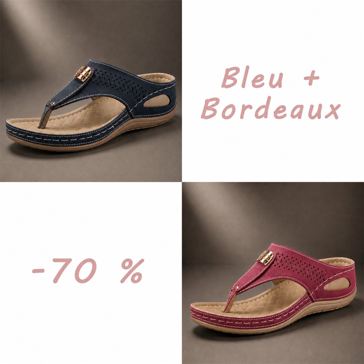 Sandales confort respirantes pour femme à brides réglables