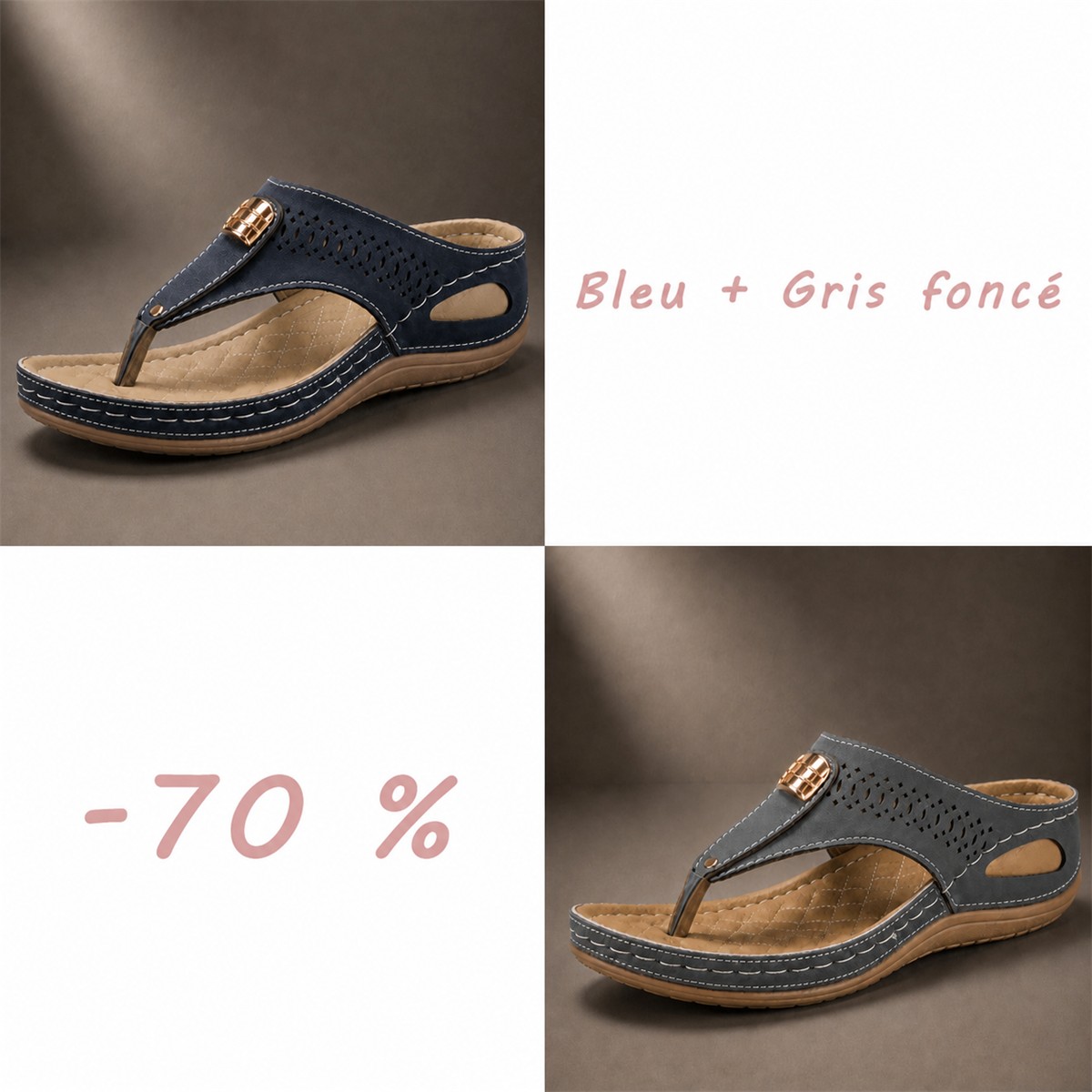 Sandales confort respirantes pour femme à brides réglables