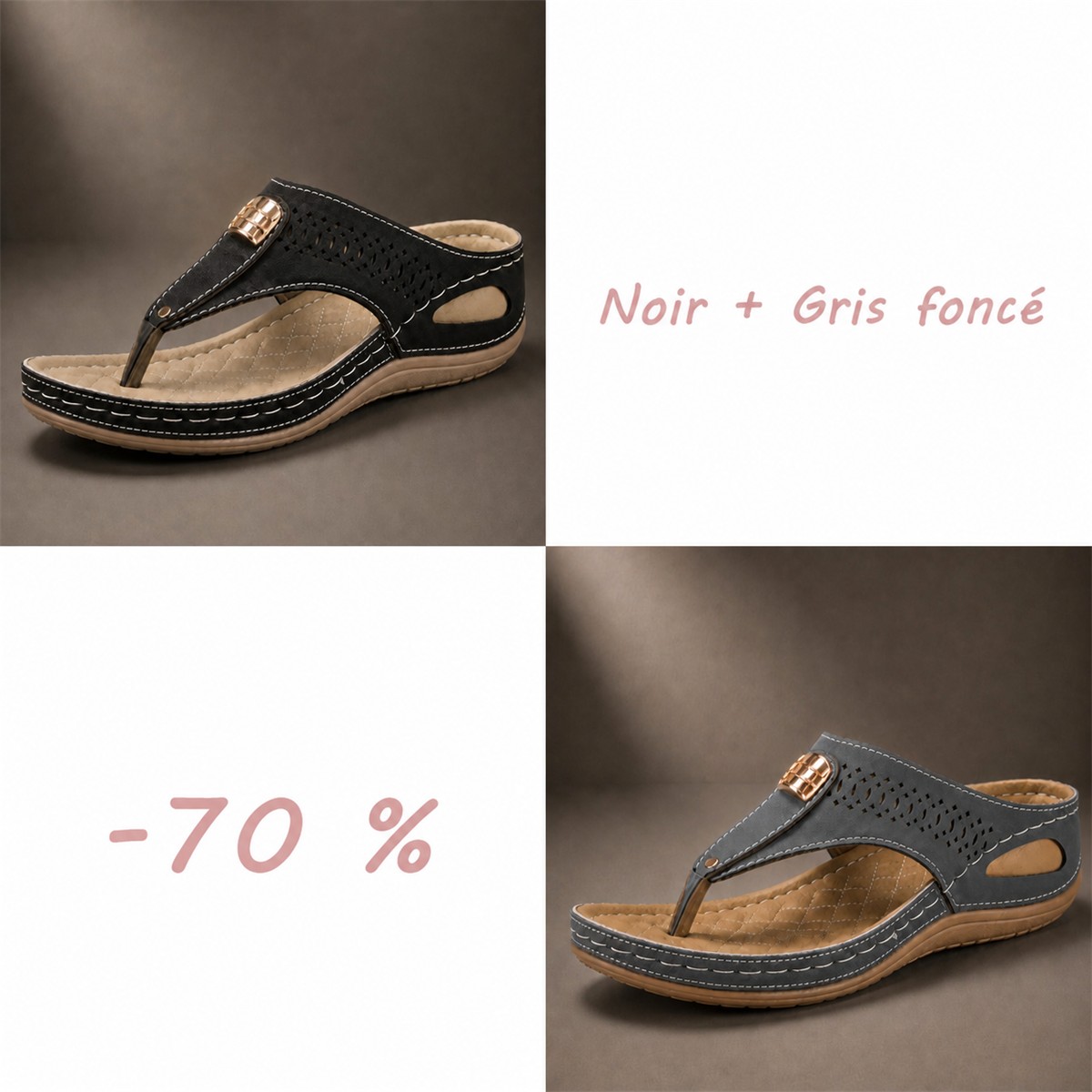 Sandales confort respirantes pour femme à brides réglables