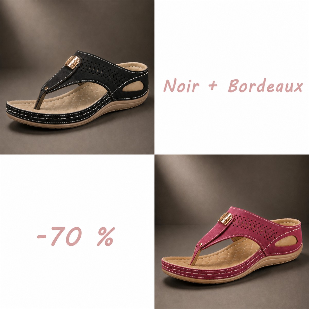 Sandales confort respirantes pour femme à brides réglables