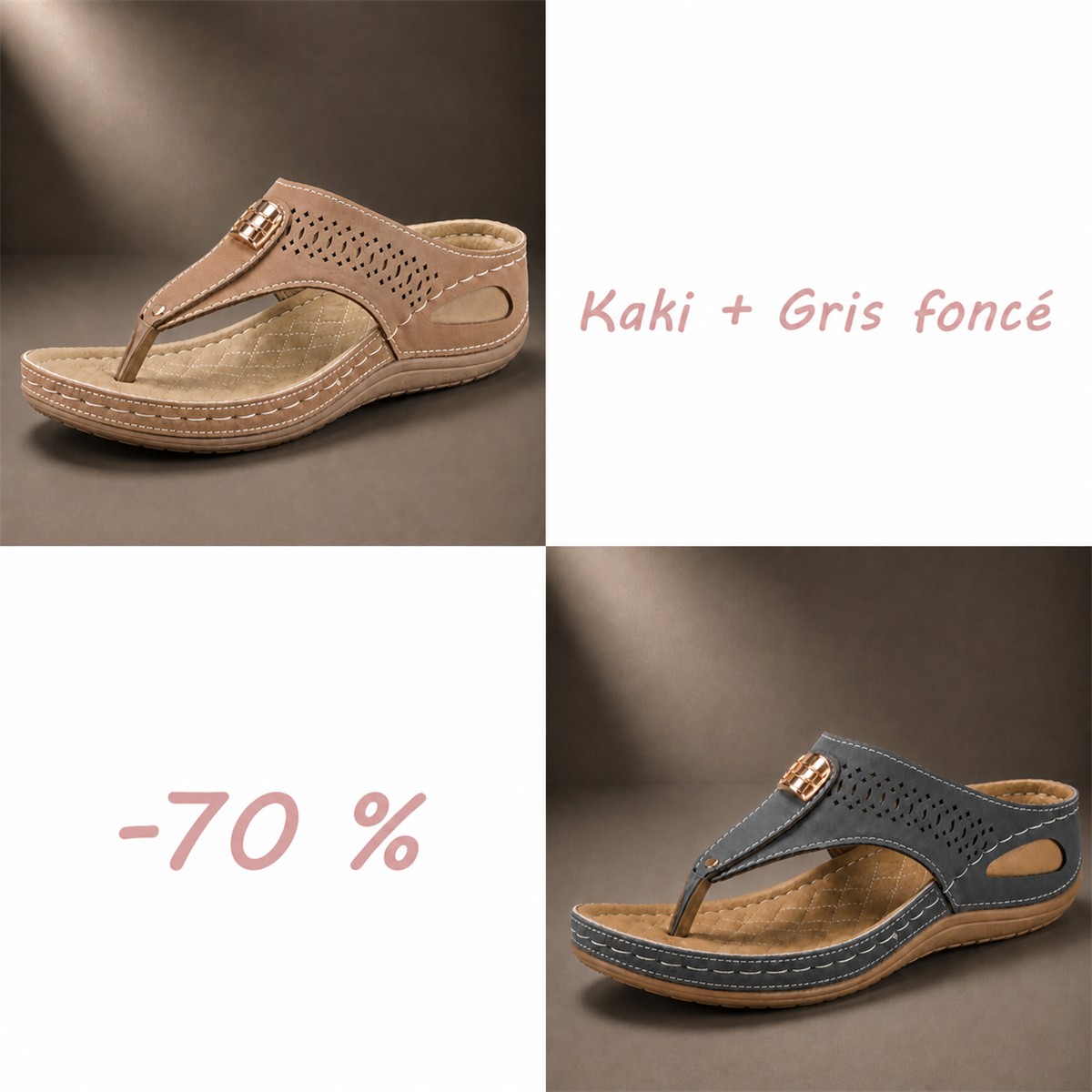 Sandales confort respirantes pour femme à brides réglables