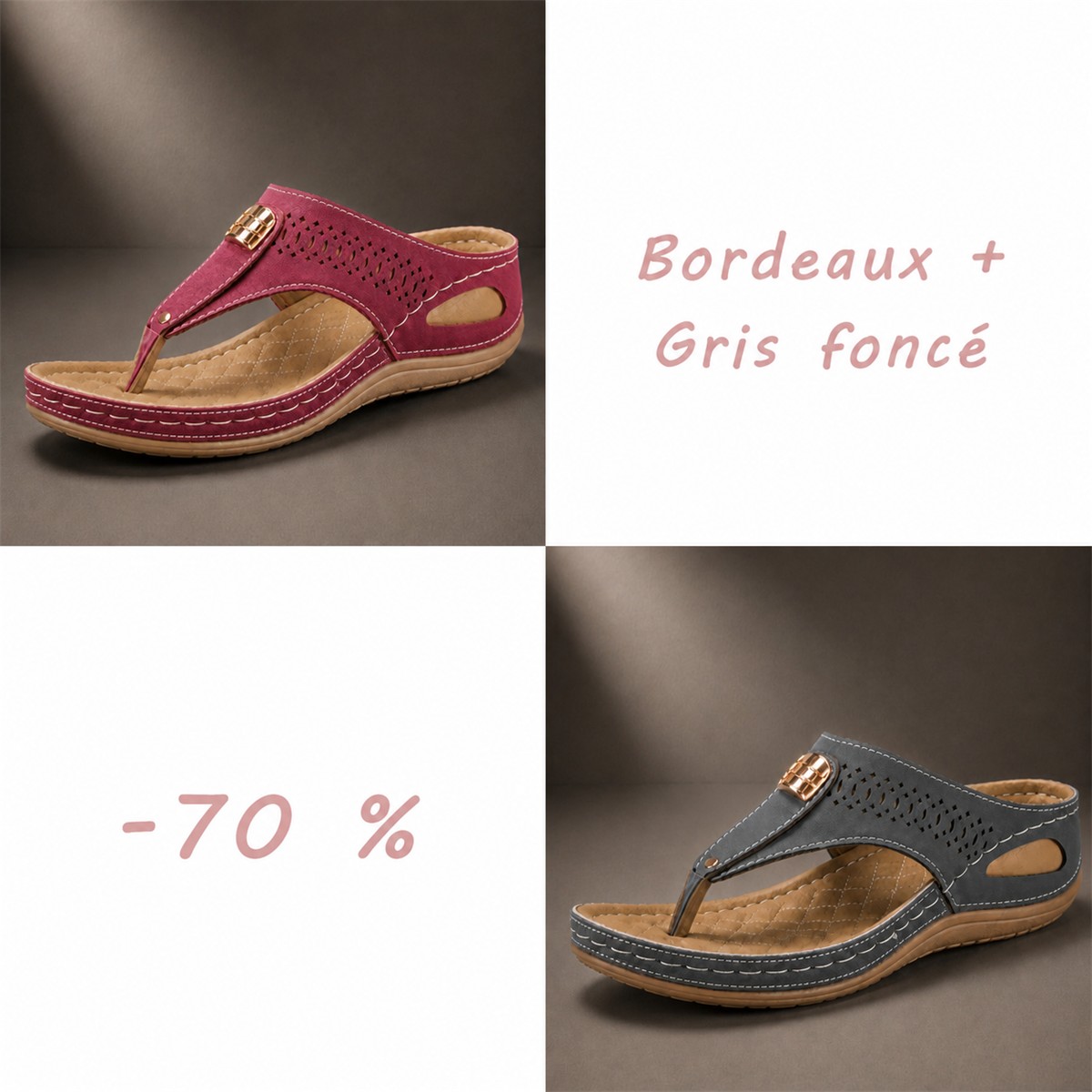 Sandales confort respirantes pour femme à brides réglables