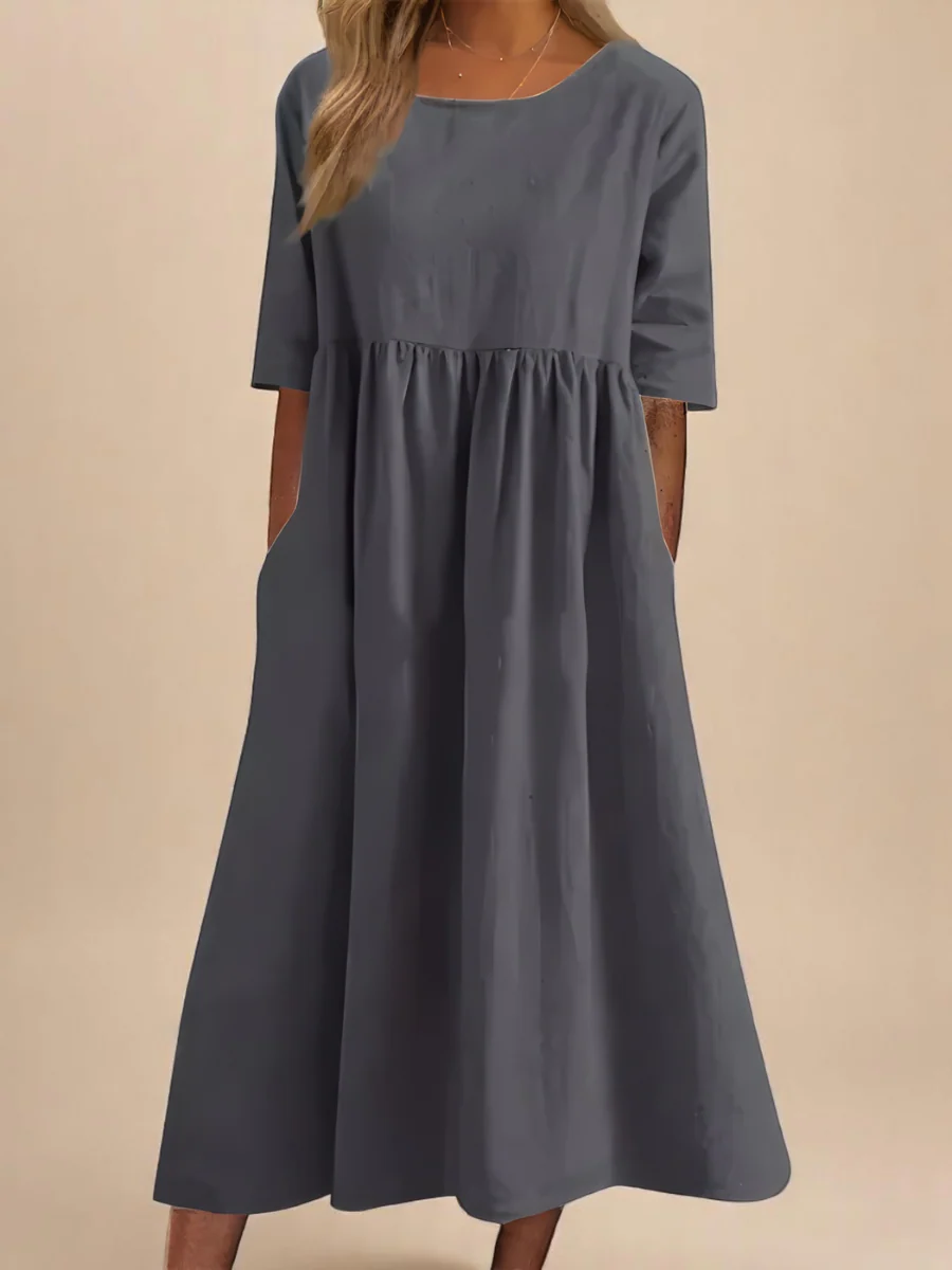 🌸 Lina™ | Luftiges Leinenkleid für zeitlose Eleganz