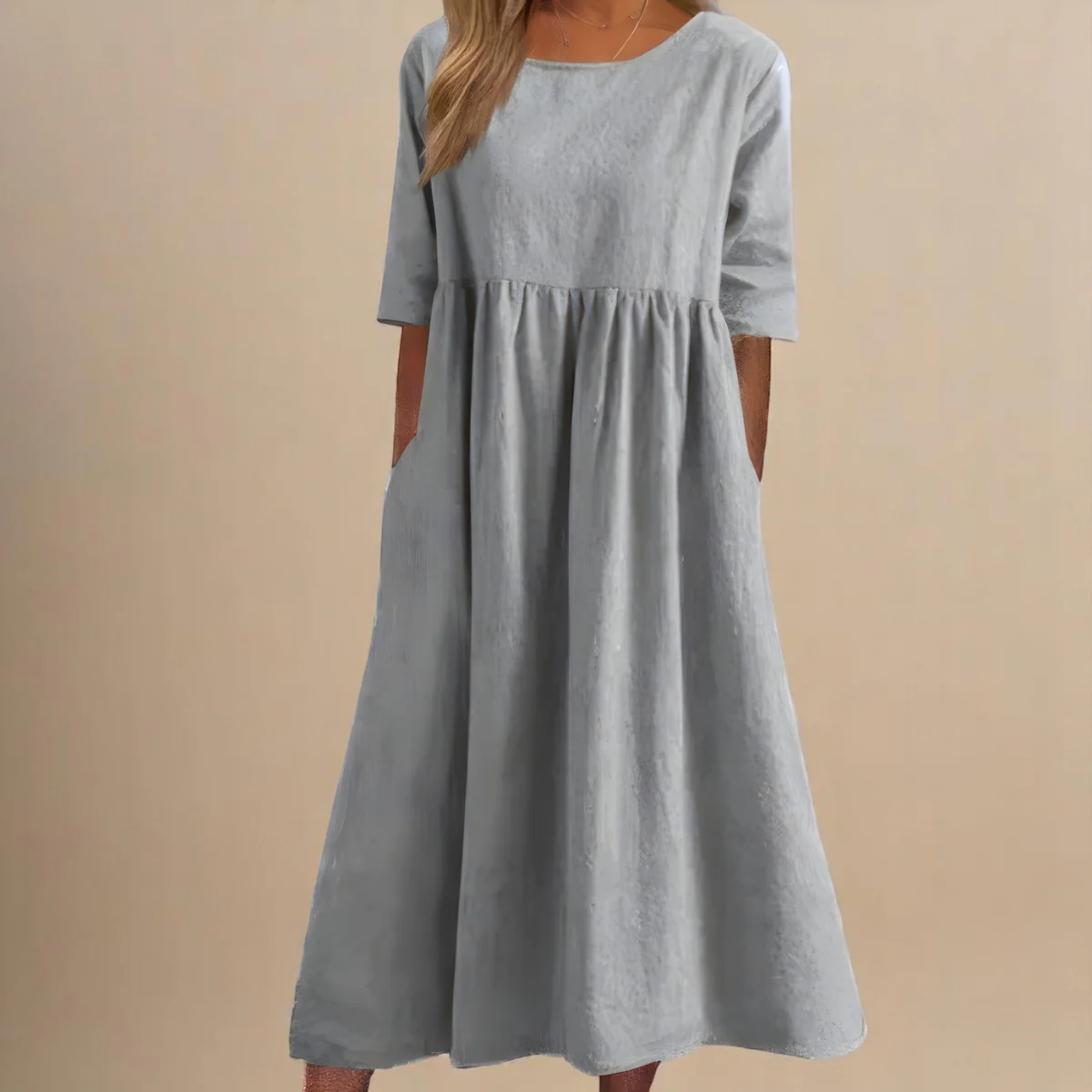 🌸 Lina™ | Luftiges Leinenkleid für zeitlose Eleganz