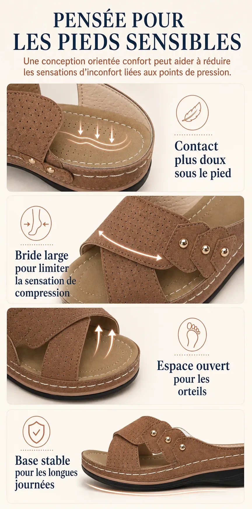 D&eacute;tails de confort pour limiter les sensations de compression et les points de pression