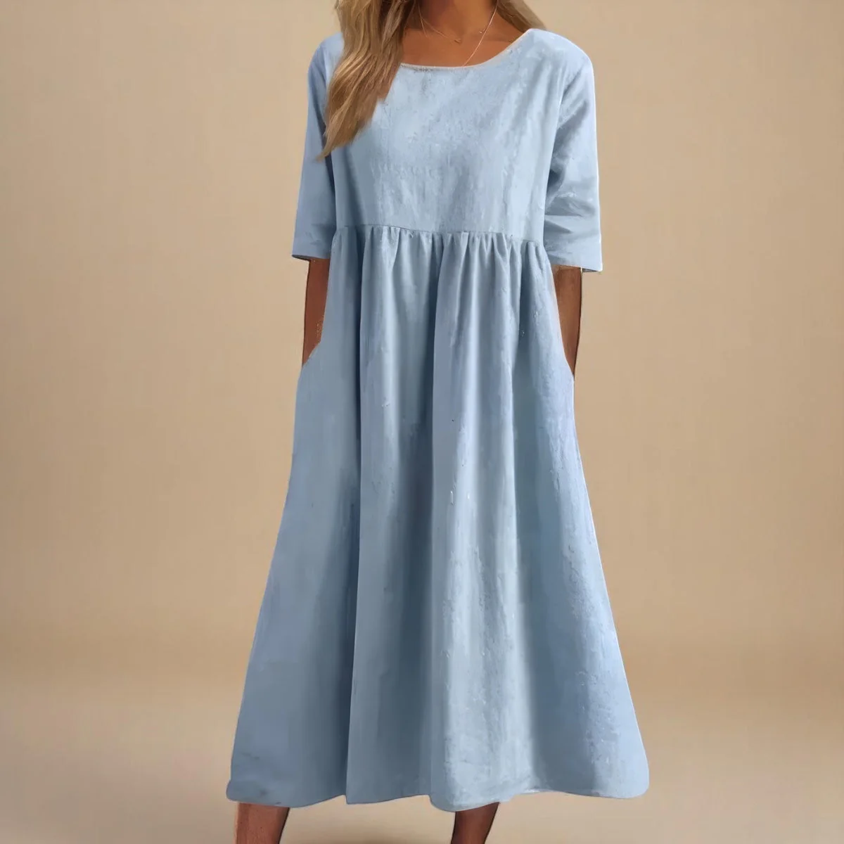🌸 Lina™ | Luftiges Leinenkleid für zeitlose Eleganz