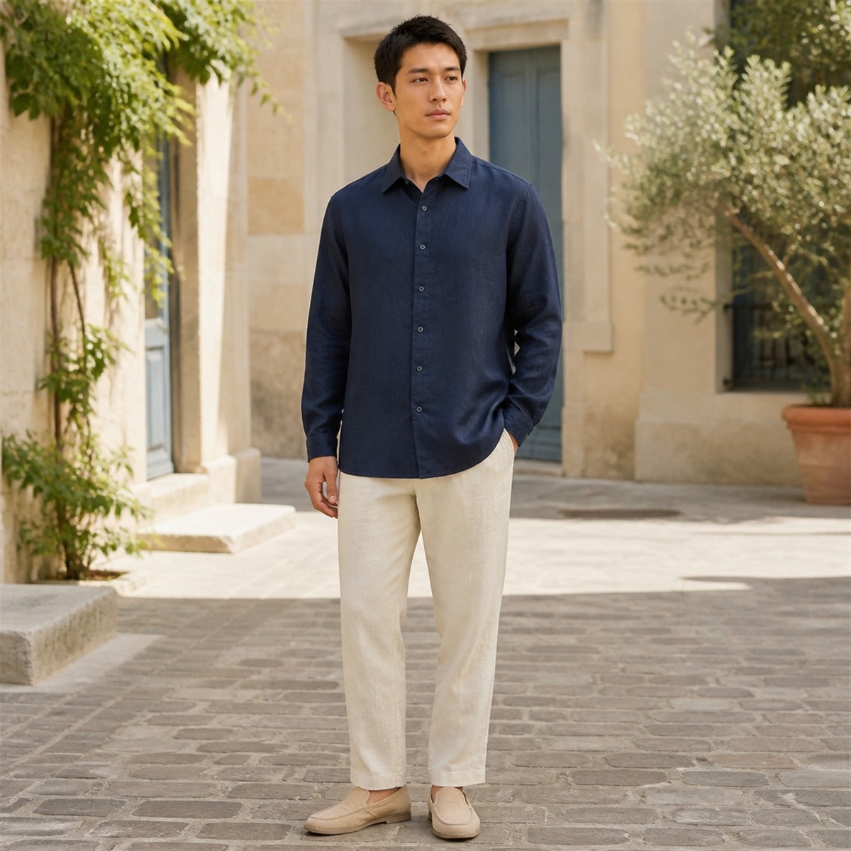 Nouveauté | Chemise homme 100 % lin premium