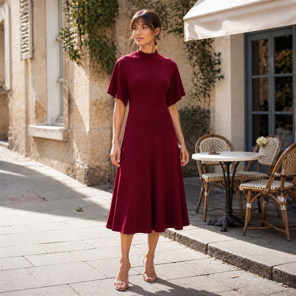 Nouveauté | Robe midi évasée à manches cloche