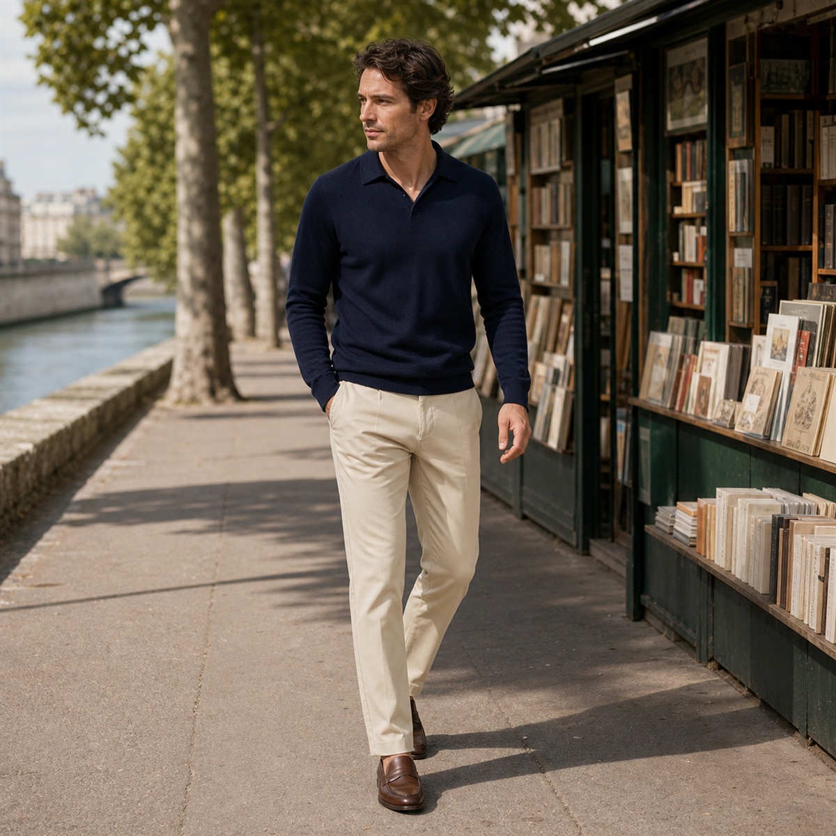 Essentiel polyvalent | Chino homme straight en coton stretch beige