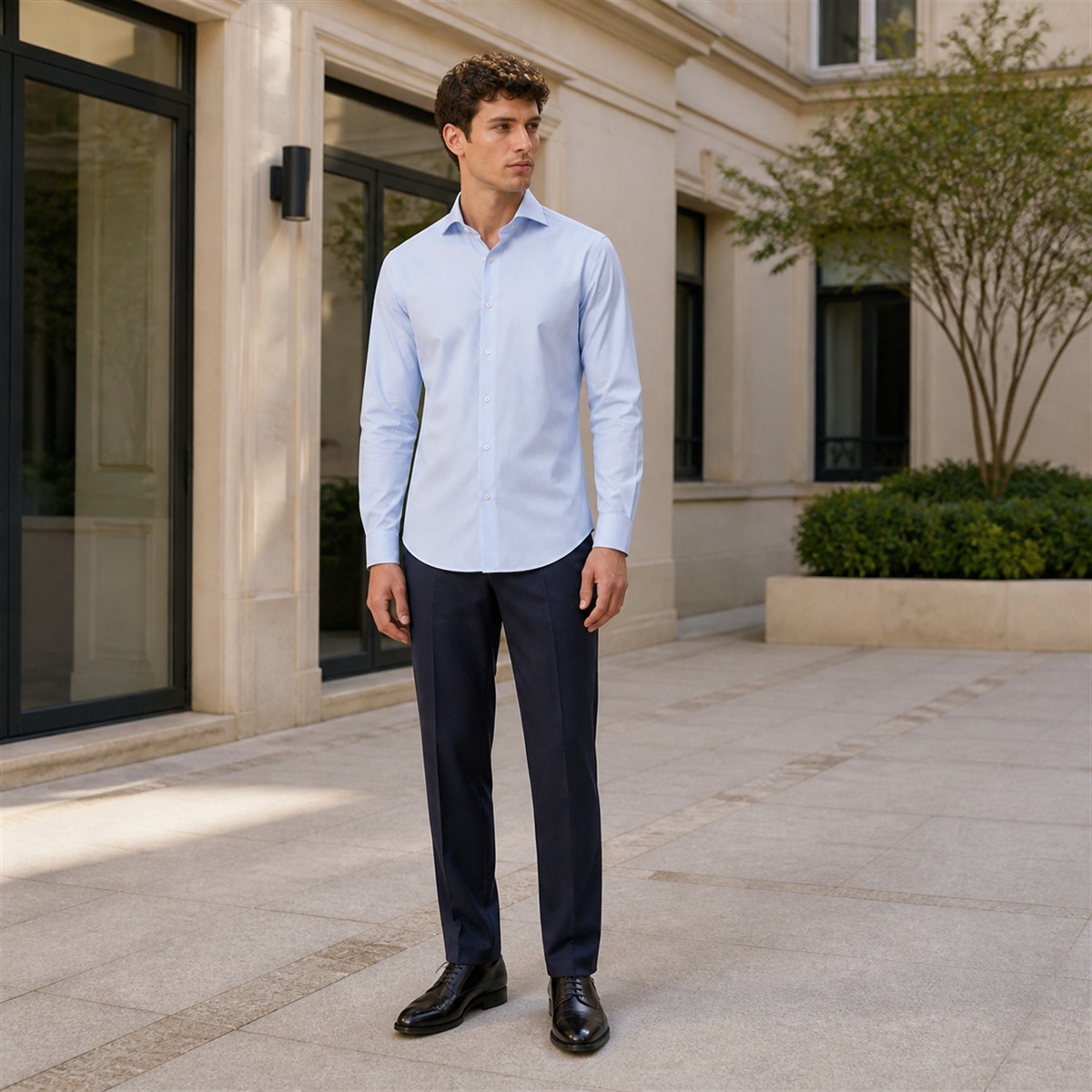 Élégance essentielle | Chemise costume homme slim fit 100 % coton