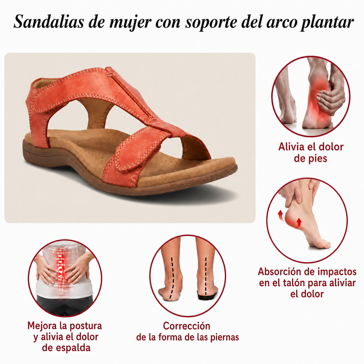 Sandalias de mujer con soporte del arco plantar