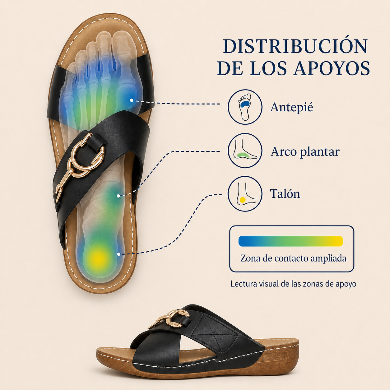 Visualisation des zones d’appui sous le pied
