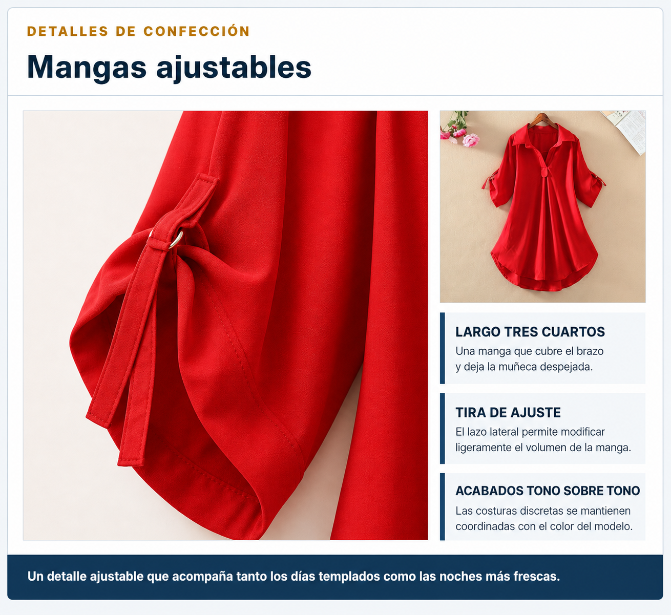 Détails de construction des manches ajustables de la tunique