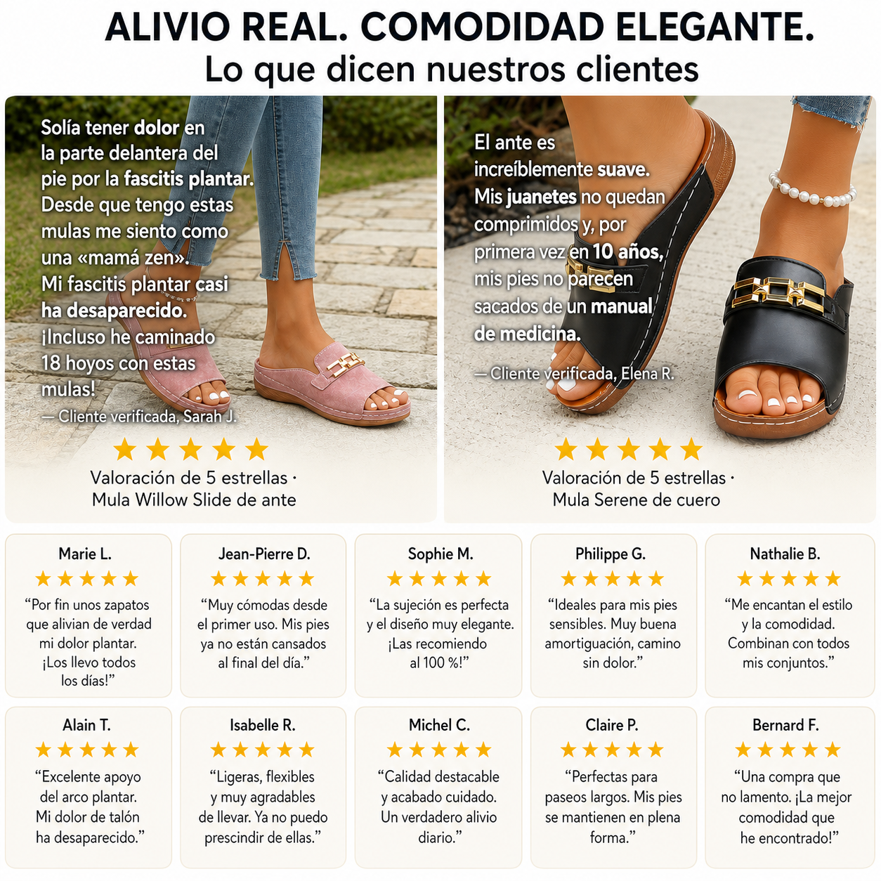 Comentarios de clientes sobre las mules