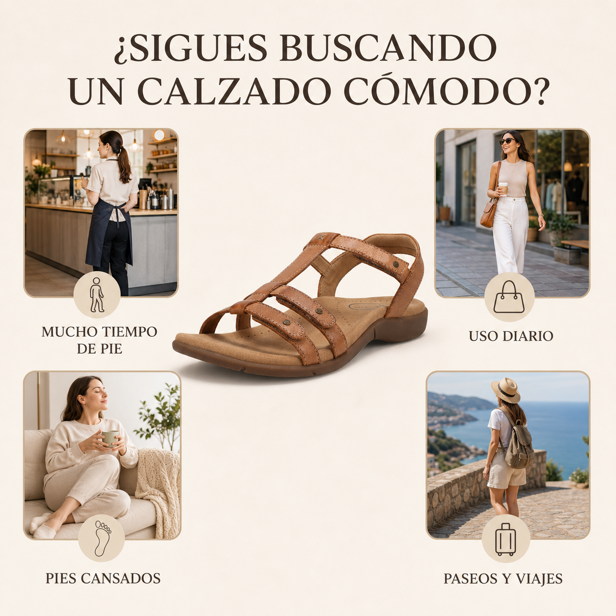 Usos cotidianos de la sandalia marrón