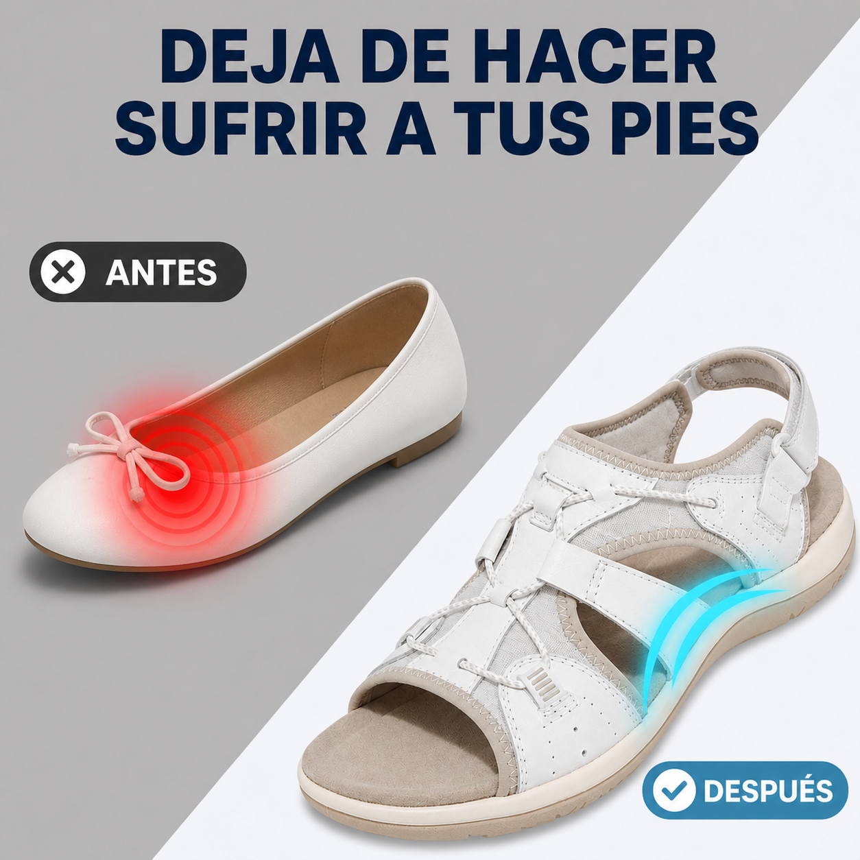 Comparativa entre bailarina y sandalia blanca