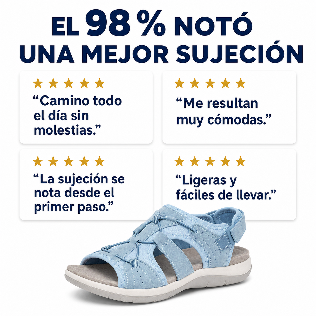 Opiniones sobre la sujeción de las sandalias azules