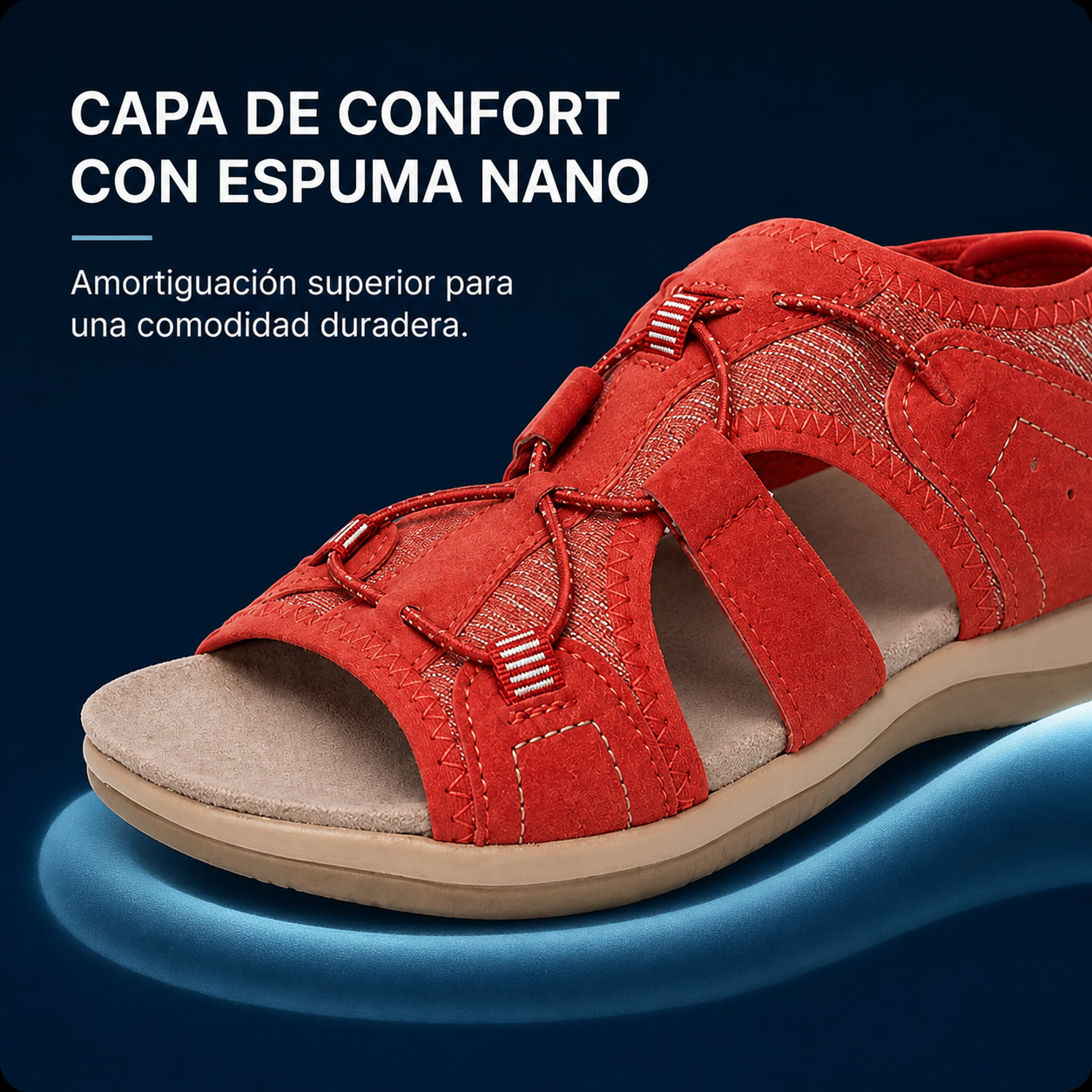 Espuma nano de la sandalia roja