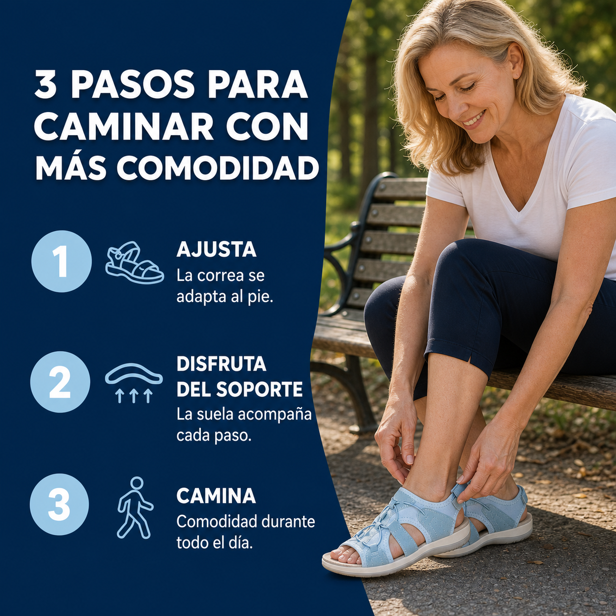 Tres pasos para usar las sandalias azules