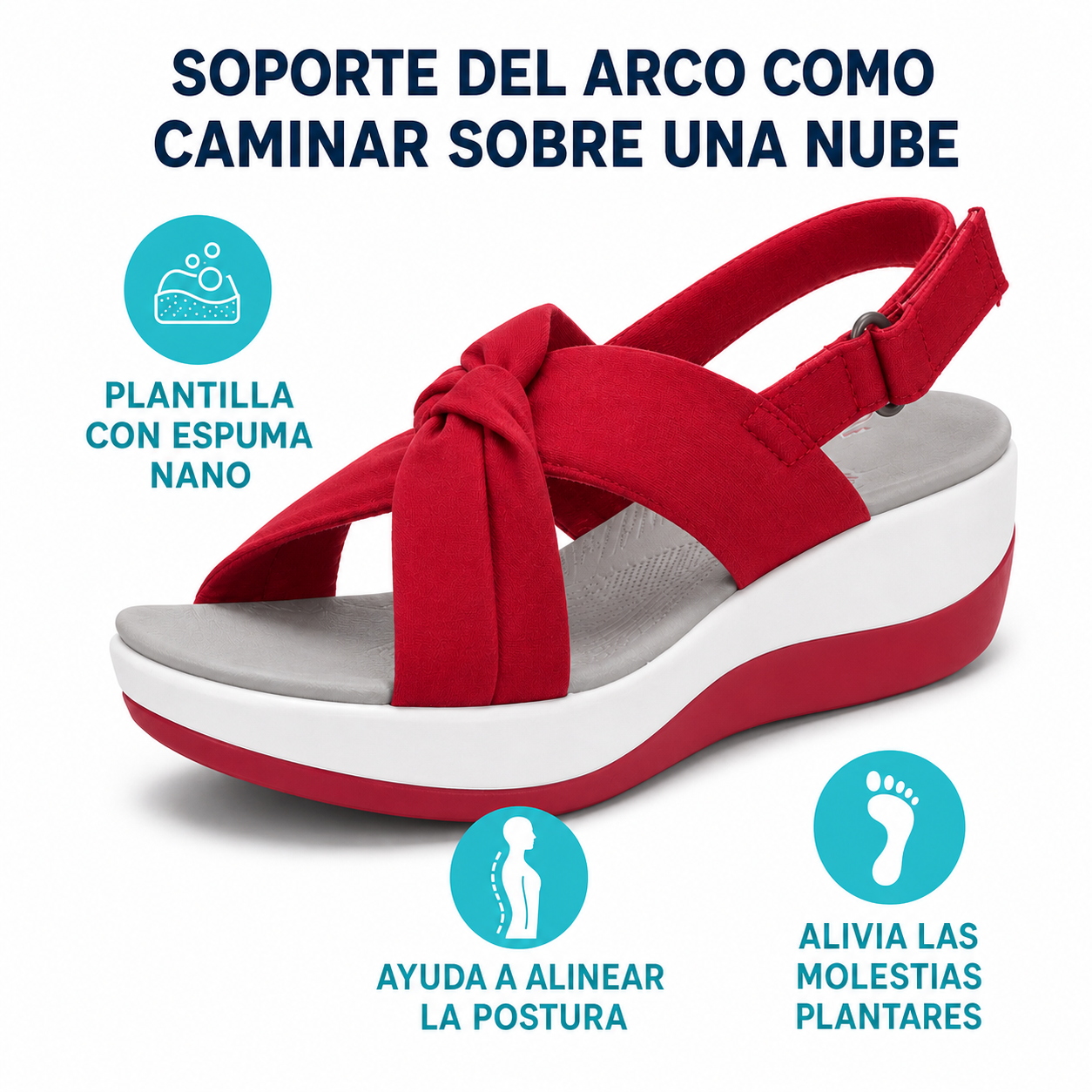 Soporte del arco de la sandalia roja PureStep